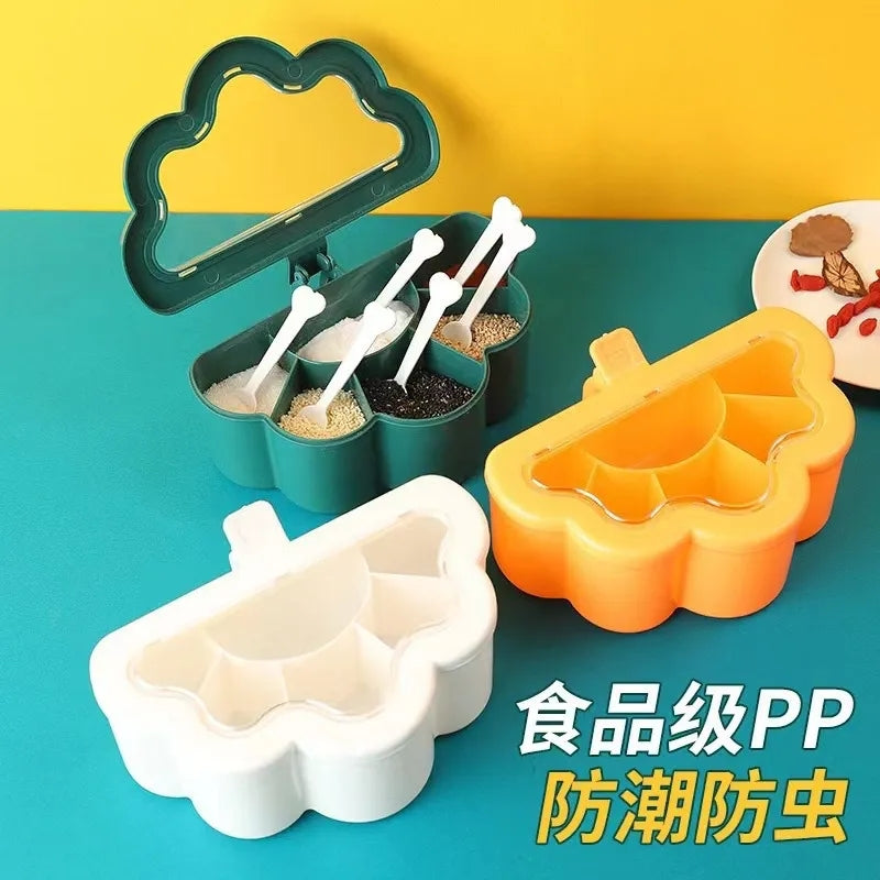 Divided cloud spice box