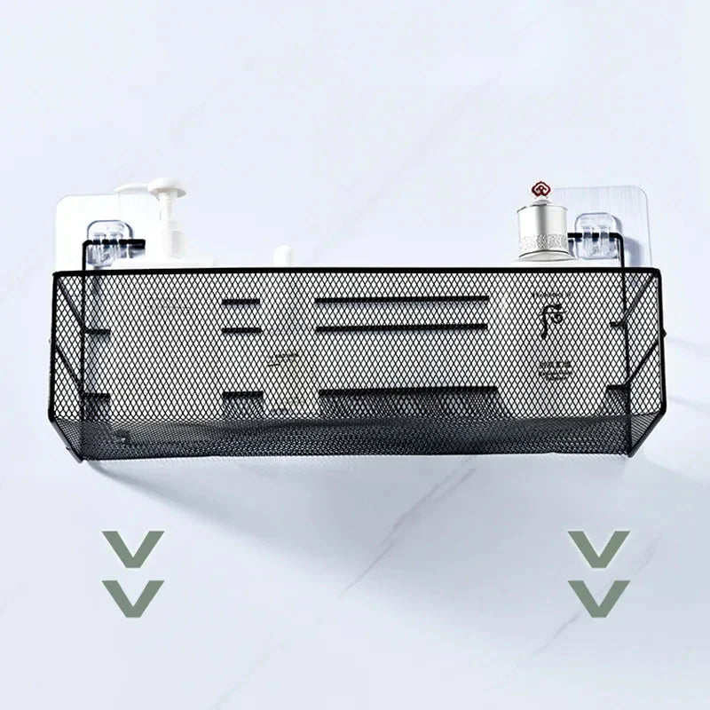Wall shelf with hooks / Meshed wall shelf