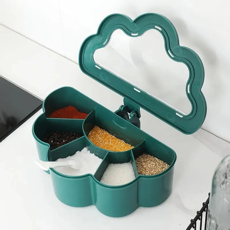 Divided cloud spice box
