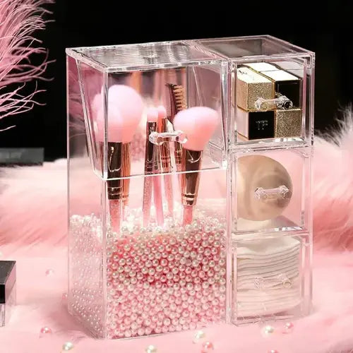Acrylic Makeup Brush Organizer With Drawer