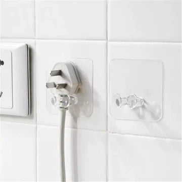Adhesive Wall Hanger Storage Transparent Hooks Pack Of 5