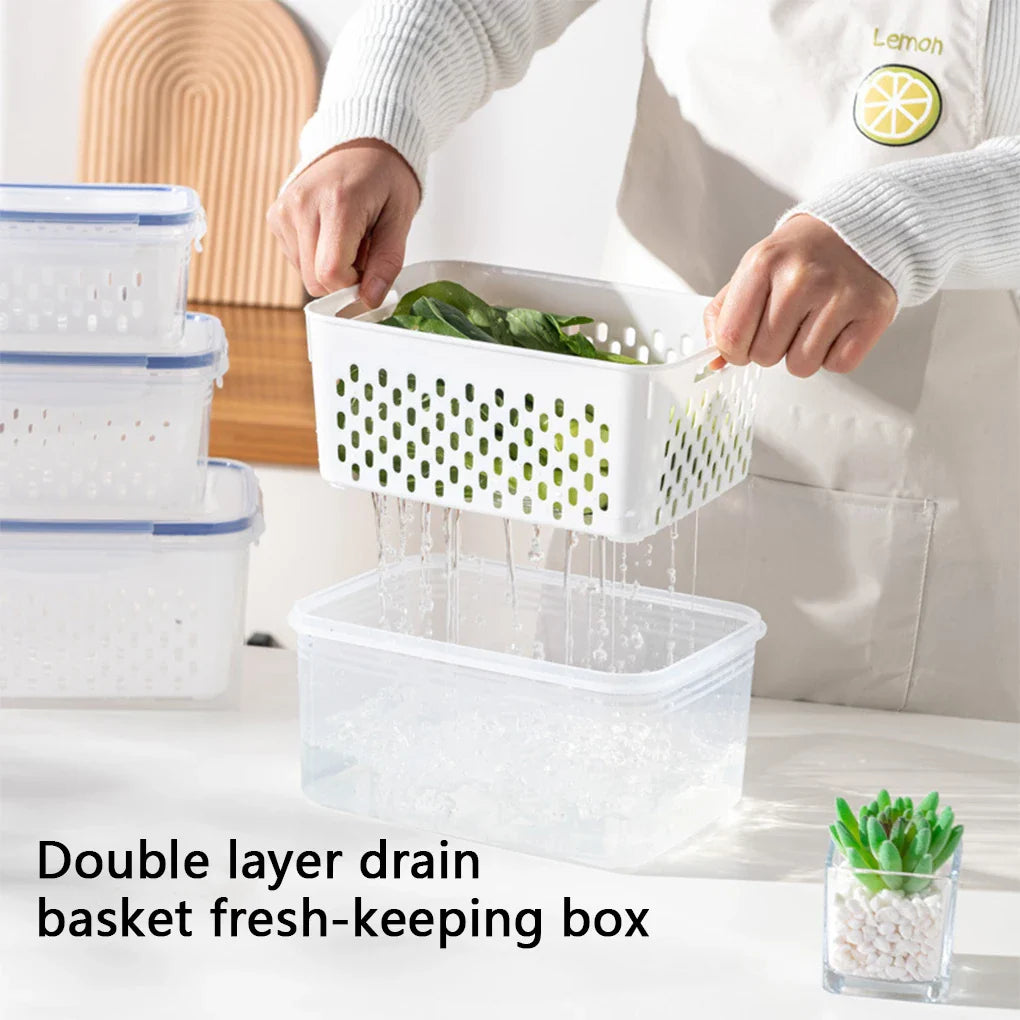 3pcs Storage Box With Drain