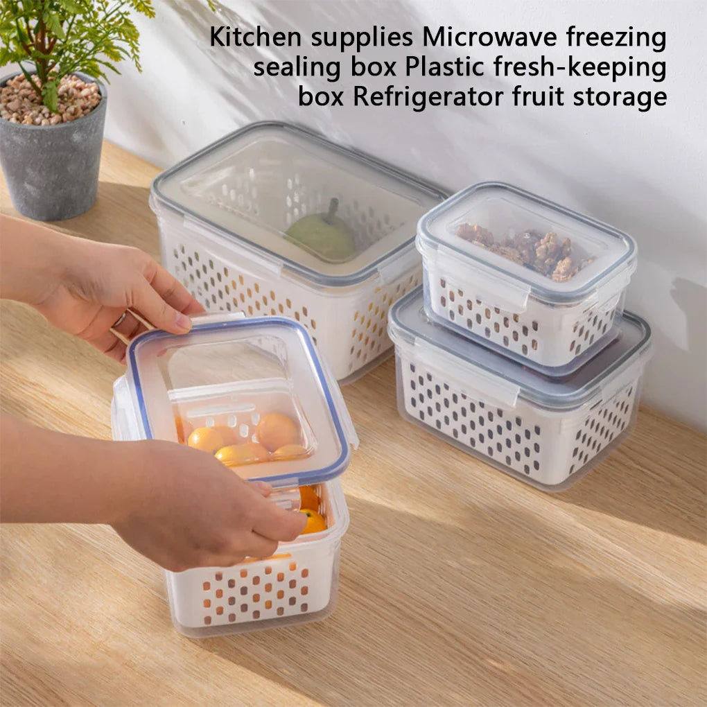 3pcs Storage Box With Drain