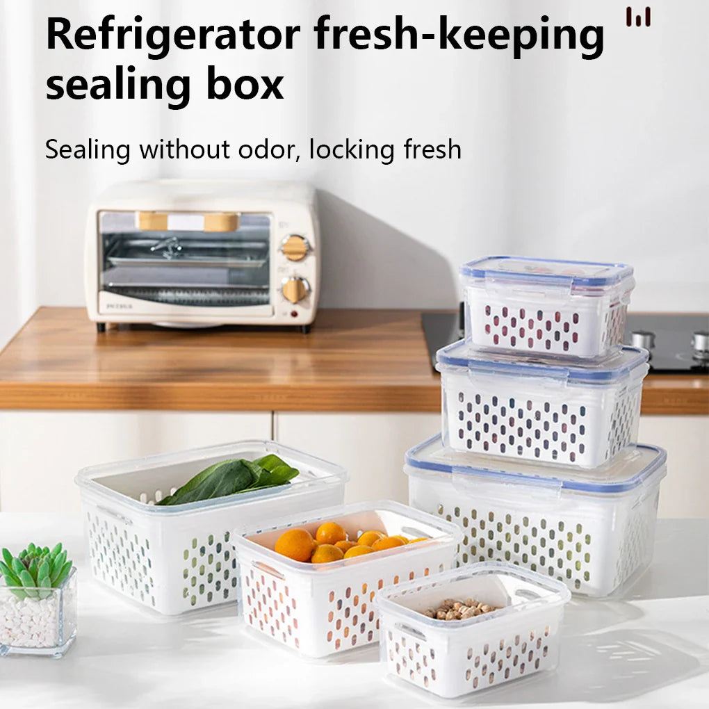 3pcs Storage Box With Drain