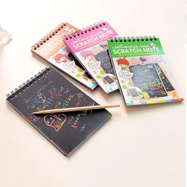 Rainbow Scratch Drawing Book (Pack of 3)