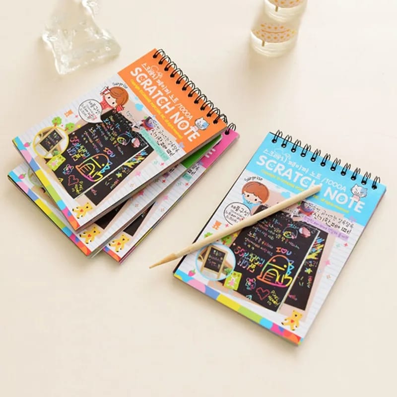 Rainbow Scratch Drawing Book (Pack of 3)