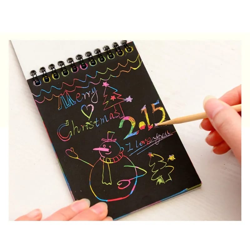 Rainbow Scratch Drawing Book (Pack of 3)
