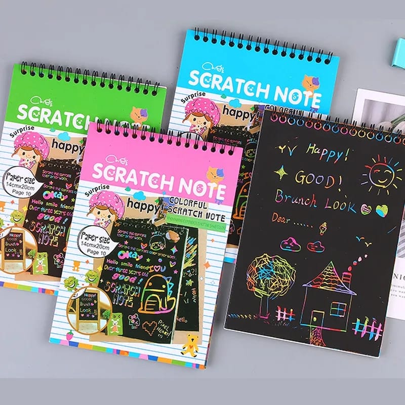Rainbow Scratch Drawing Book (Pack of 3)