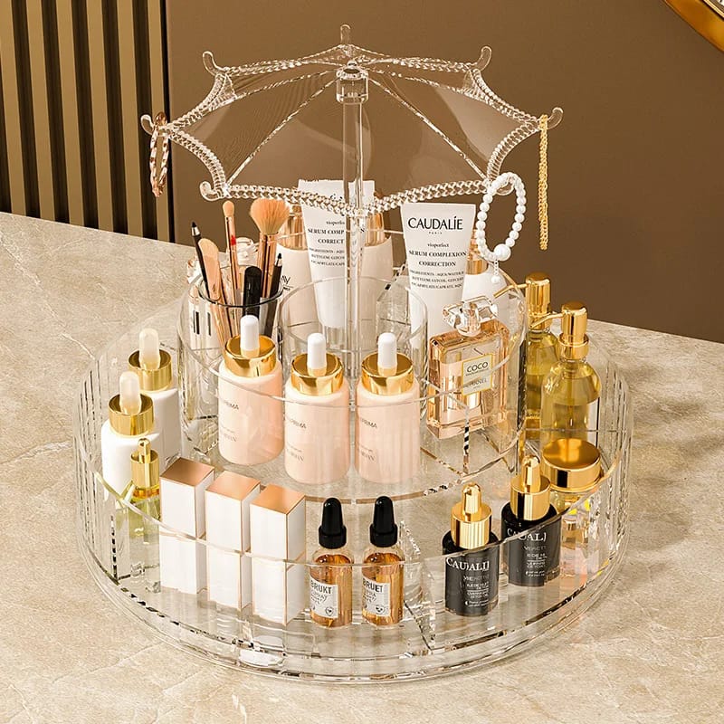 Rotatable Umbrella Cosmetic Organizer