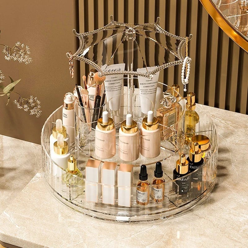 Rotatable Umbrella Cosmetic Organizer