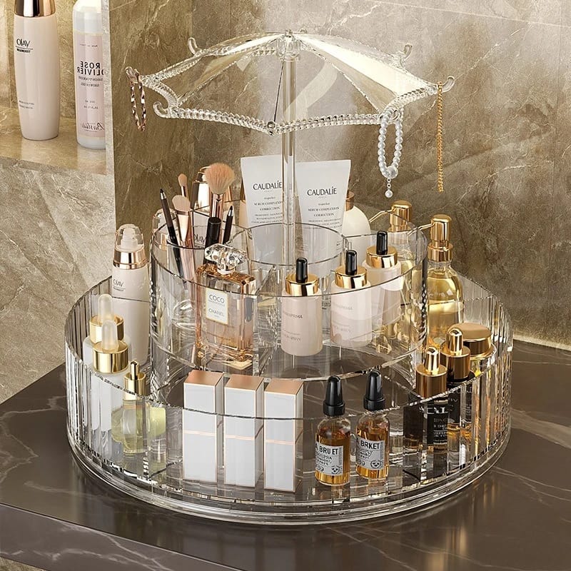 Rotatable Umbrella Cosmetic Organizer