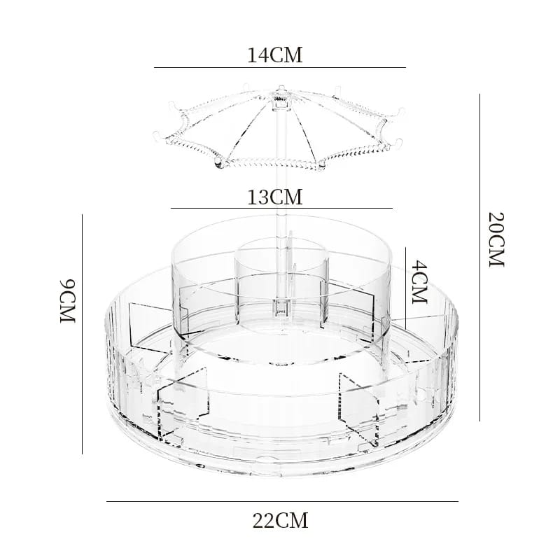 Rotatable Umbrella Cosmetic Organizer