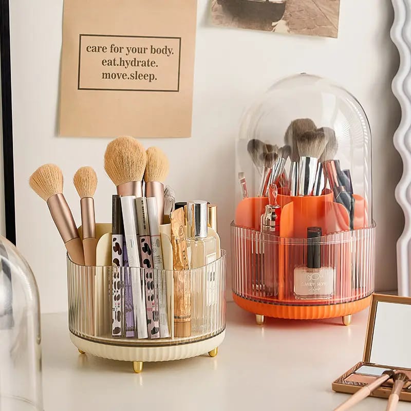 Large Spinning Brush Organizer with Lid