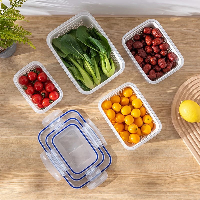 3pcs Storage Box With Drain