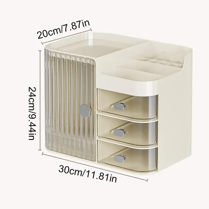 Multi-Compartment Cosmetic Organizer With Drawers