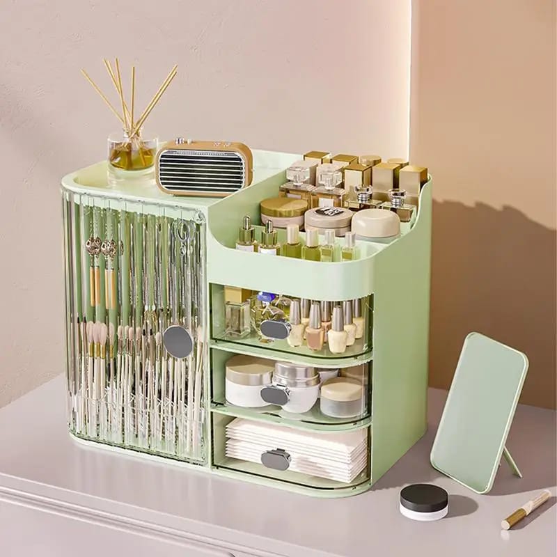 Multi-Compartment Cosmetic Organizer With Drawers