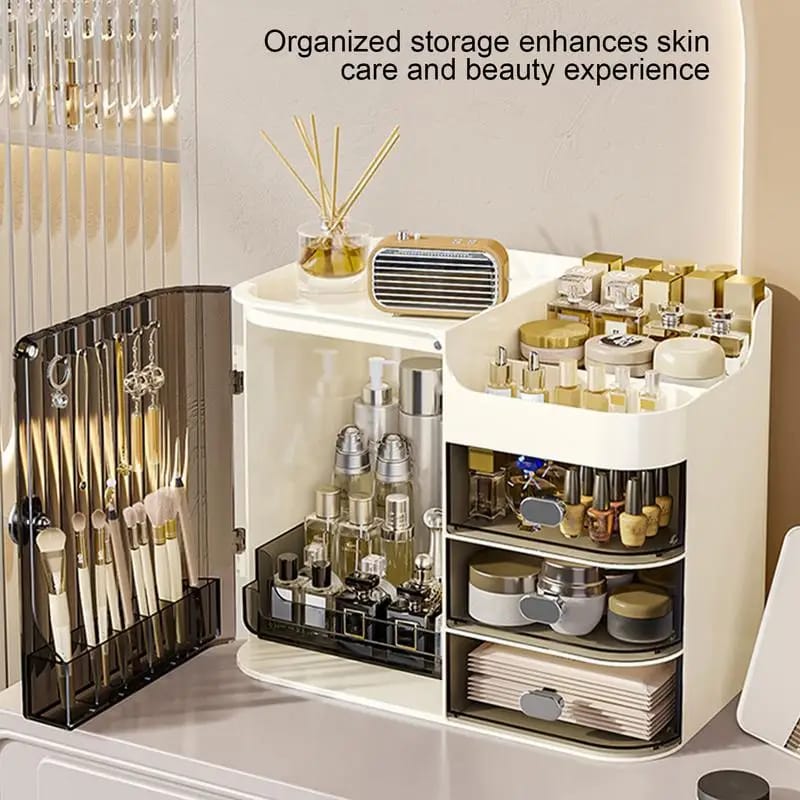 Multi-Compartment Cosmetic Organizer With Drawers