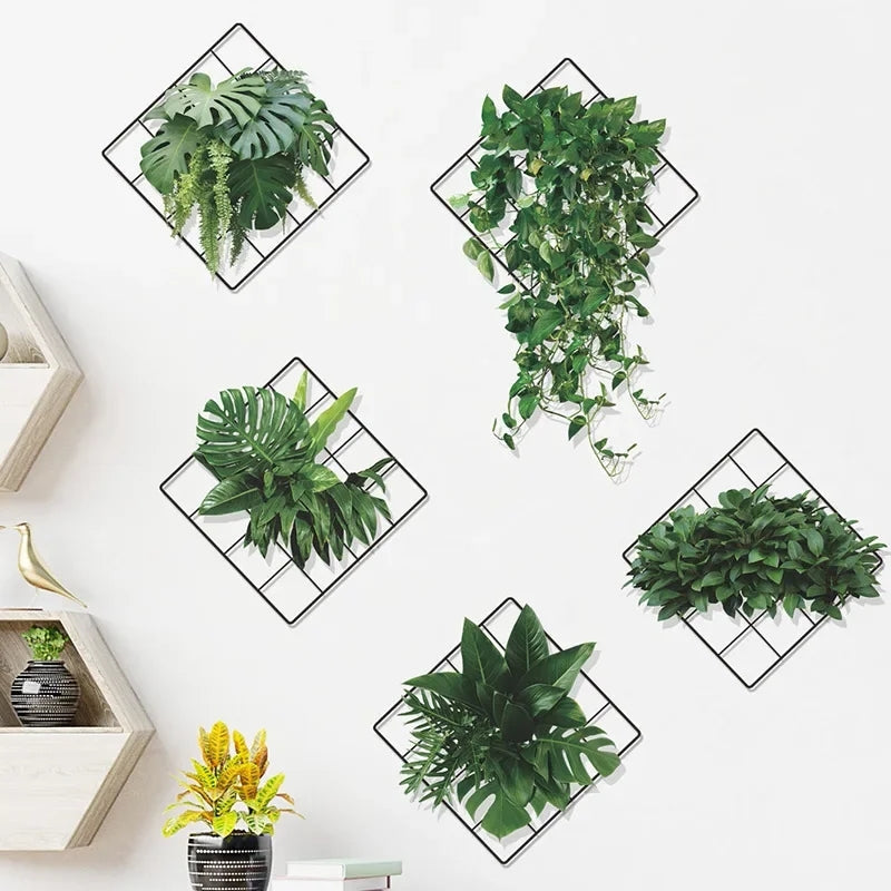 Plant design 3D wall sticker pack of 4