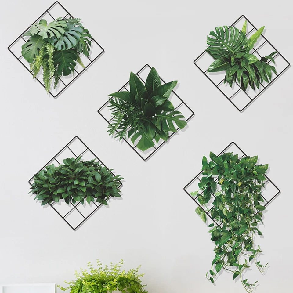 Plant design 3D wall sticker pack of 4