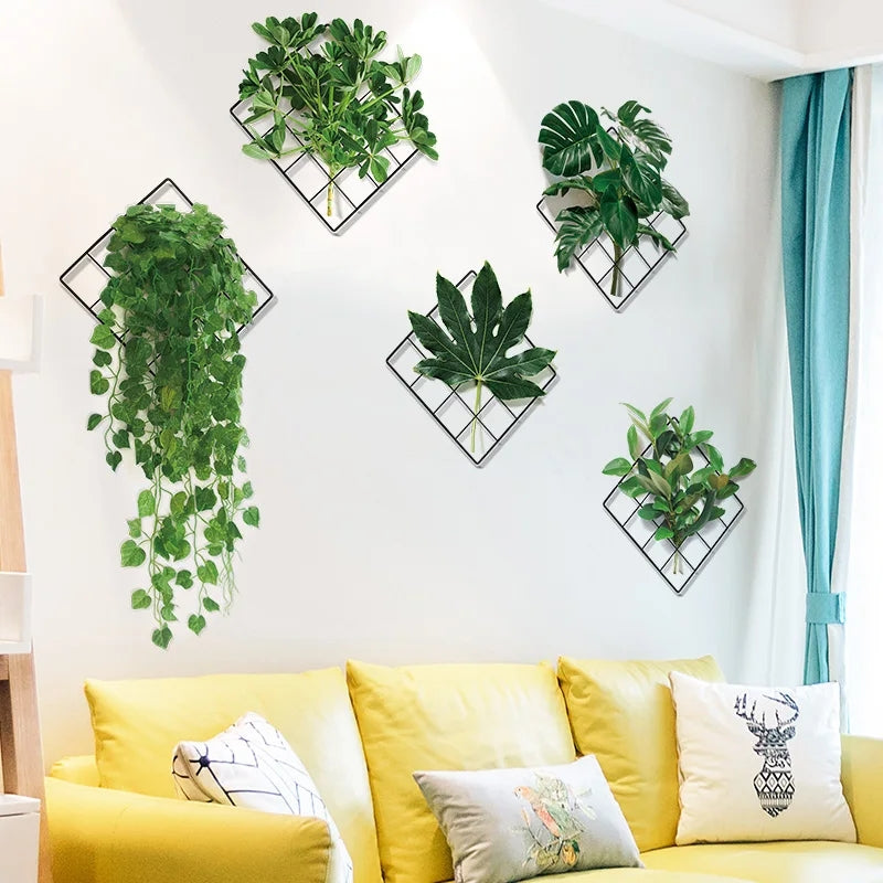 Plant design 3D wall sticker pack of 4