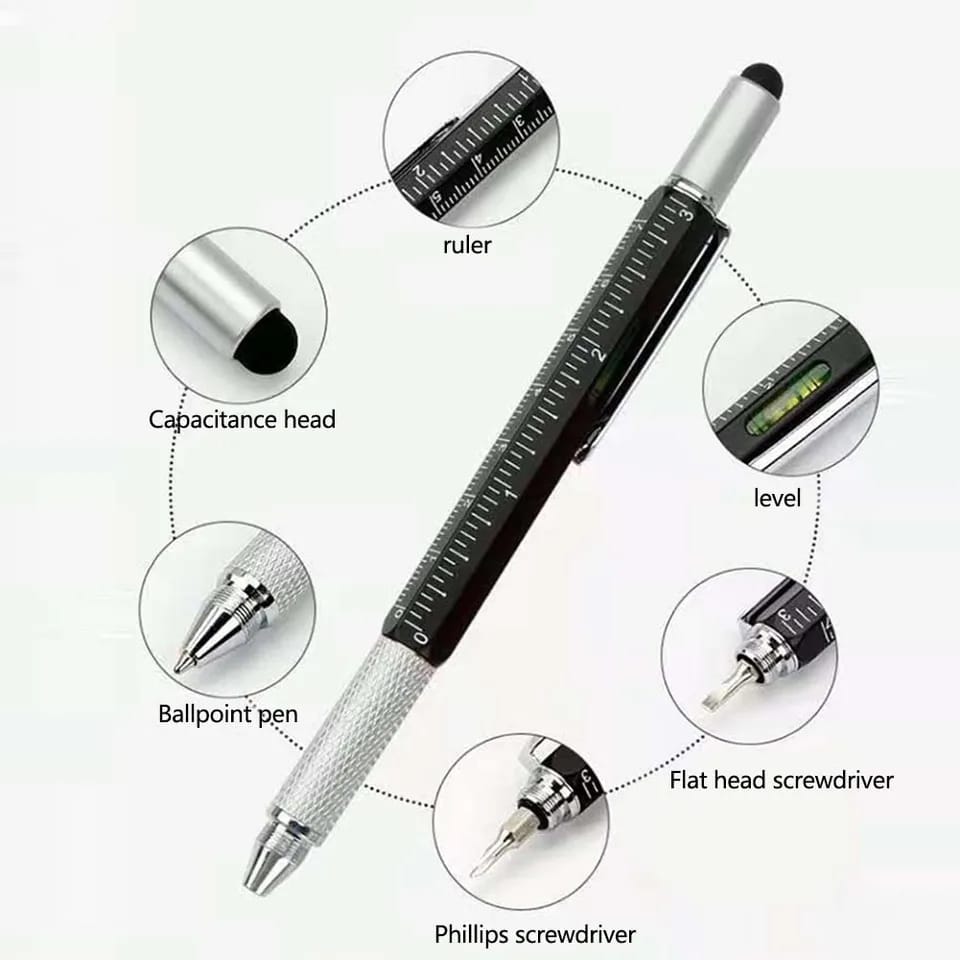 6in1 Screwdriver Pen With Technical Ruler