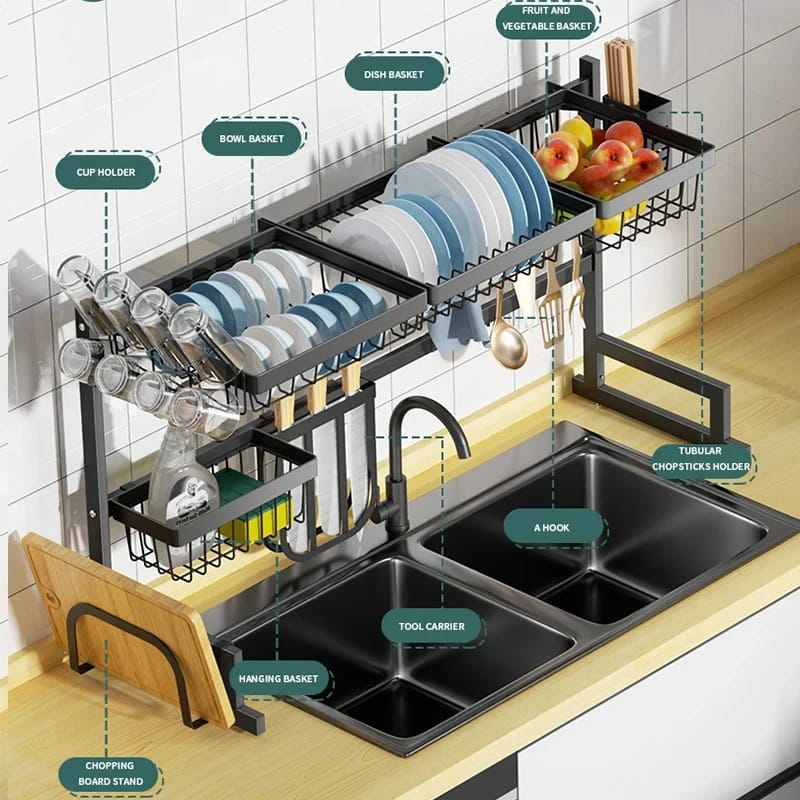 metal kitchen sink rack large size 85c.m
