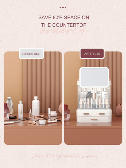 Classy Cosmetic Organizer With Mirror (Without LED)