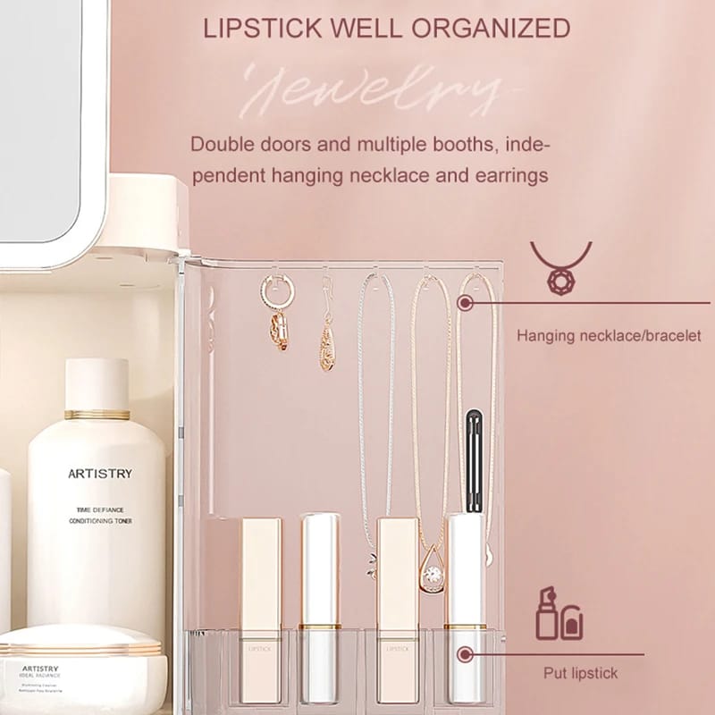 Classy Cosmetic Organizer With Mirror (Without LED)
