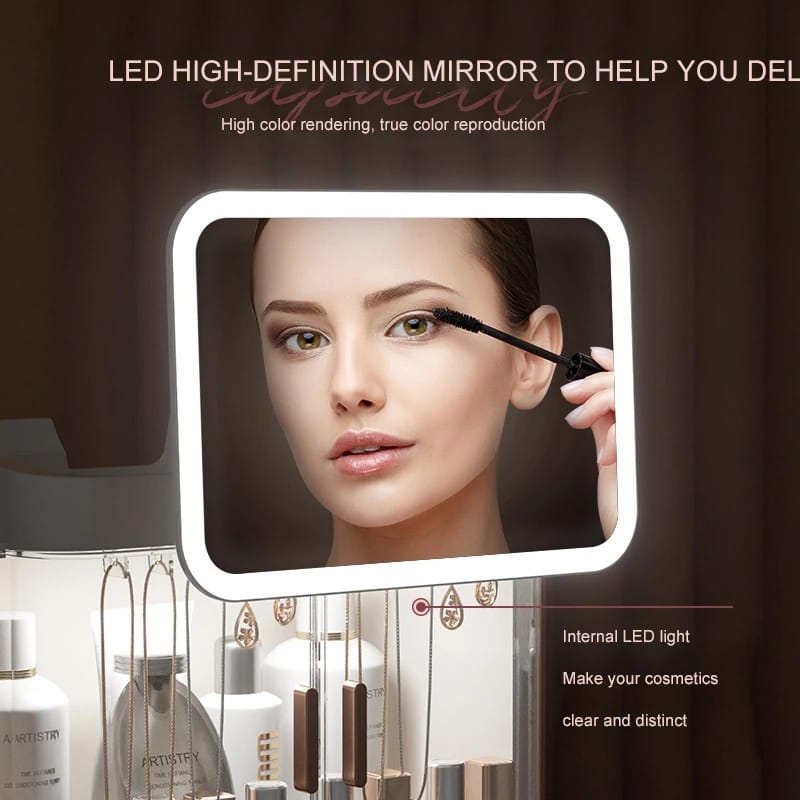 Classy Cosmetic Organizer With Mirror (Without LED)