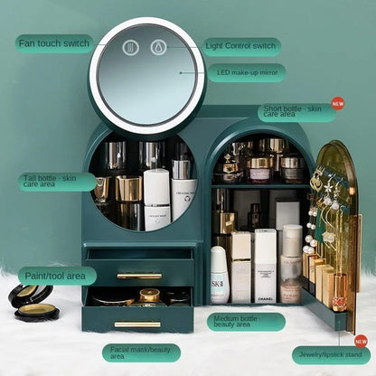 Magic Mirror Cosmetic Organizer with LED