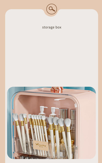 Clear View Cosmetic Organizer With Mirror & LED