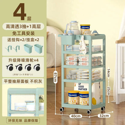 Essential Baby Supplies Trolley - 4 Layers