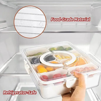 Compartment Snack Box With Lid & Handle