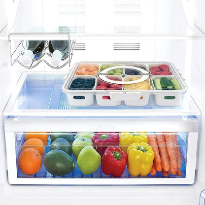 Compartment Snack Box With Lid & Handle