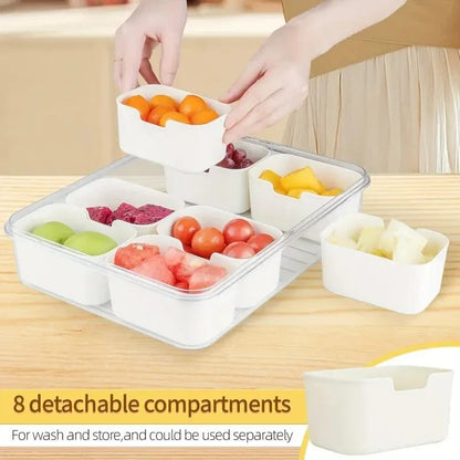 Compartment Snack Box With Lid & Handle