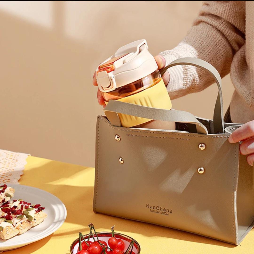 Smart Grip Glass With Lid & Straw