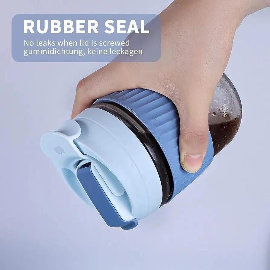Smart Grip Glass With Lid & Straw