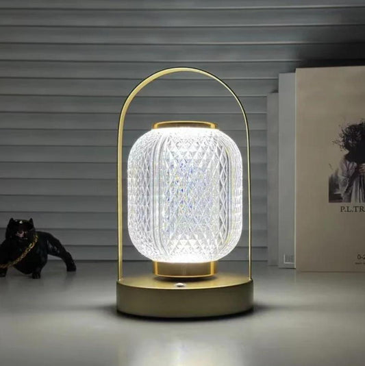 Multi Color Chargeable Crystal Touch Lamp (Hourglass Shape)