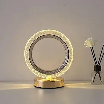Multi Color Chargeable Crystal Touch Lamp (Ring Shape)
