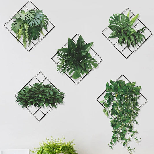 Plant design 3D wall sticker pack of 4